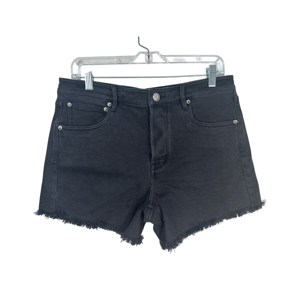 AYR‎ Cut Off Shorts Women Size 31/12 Black Excellent Button Fly Denim